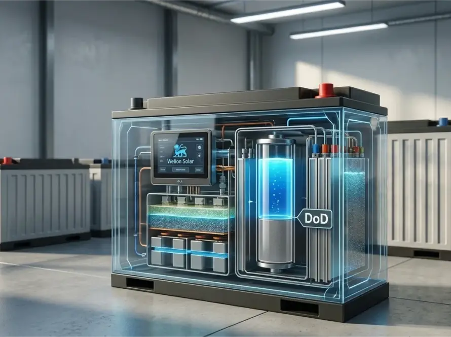 Depth of Discharge (DoD) in solar batteries